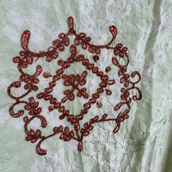 Soft Surroundings NWT 100% Silk Ombre Shimmer Embroidered Sequin Tunic Size PXL - Picture 6 of 9